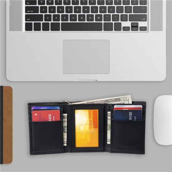 Men's Trifold Wallet with Chain - Picture 6 of 8